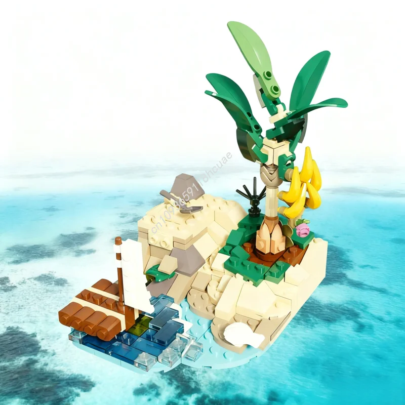 185 elementów MOC Wyprawiona na opuszczone wyspy zabawka konstrukcyjna, edukacyjna, modułowa, do składania, prezent na Boże Narodzenie dla dzieci