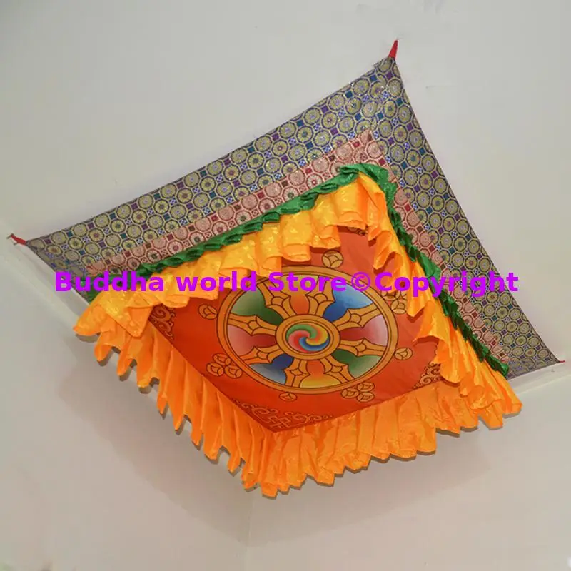 Wholesale Buddhism supply Tibet Nepal family home Temple Auspicious Buddha statue Altar cover Top ceiling Cover of Altar 100CM
