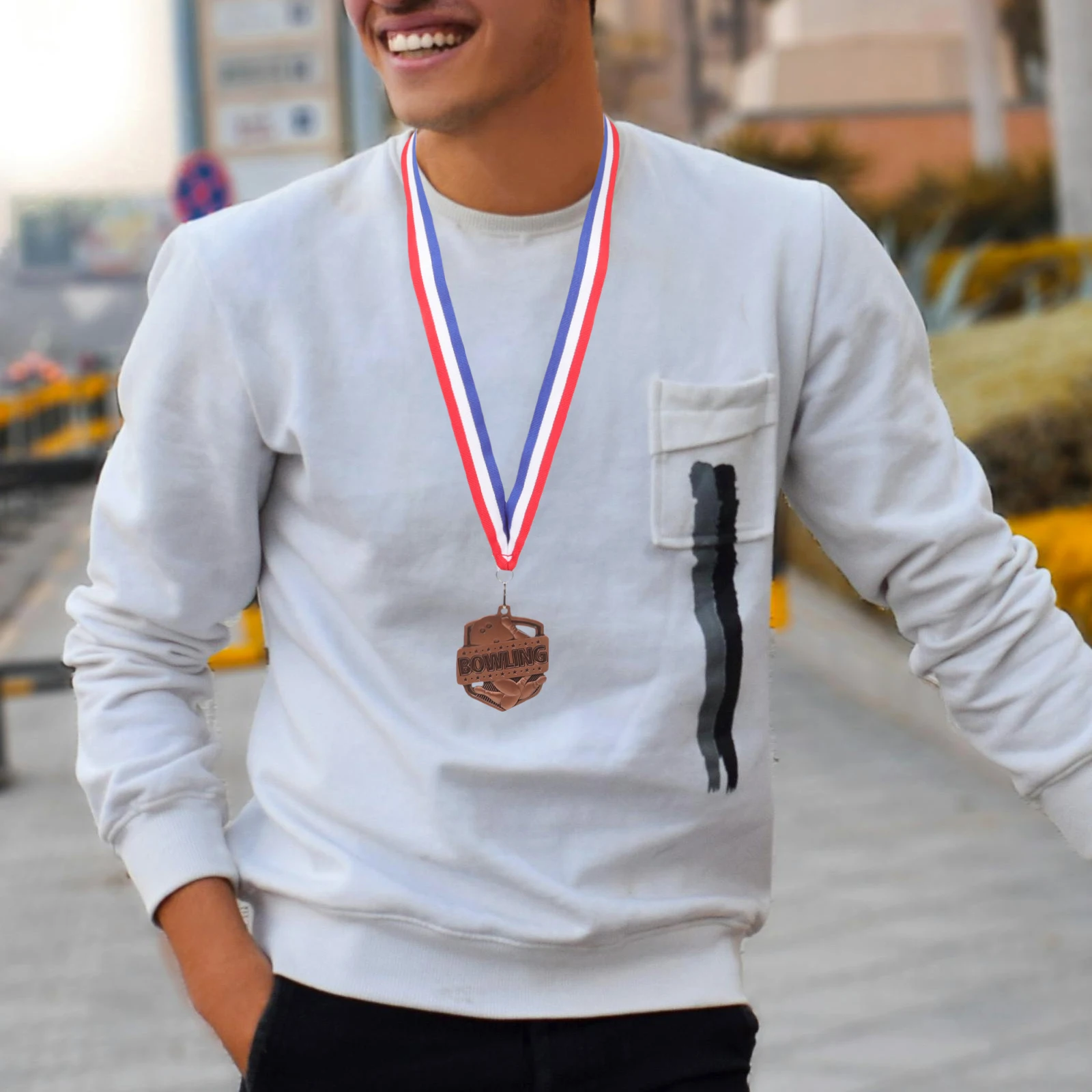 

Bowling Medal Round Zinc Alloy Award For Competition Sports Event Reward Contest Recognition Decorative Medals