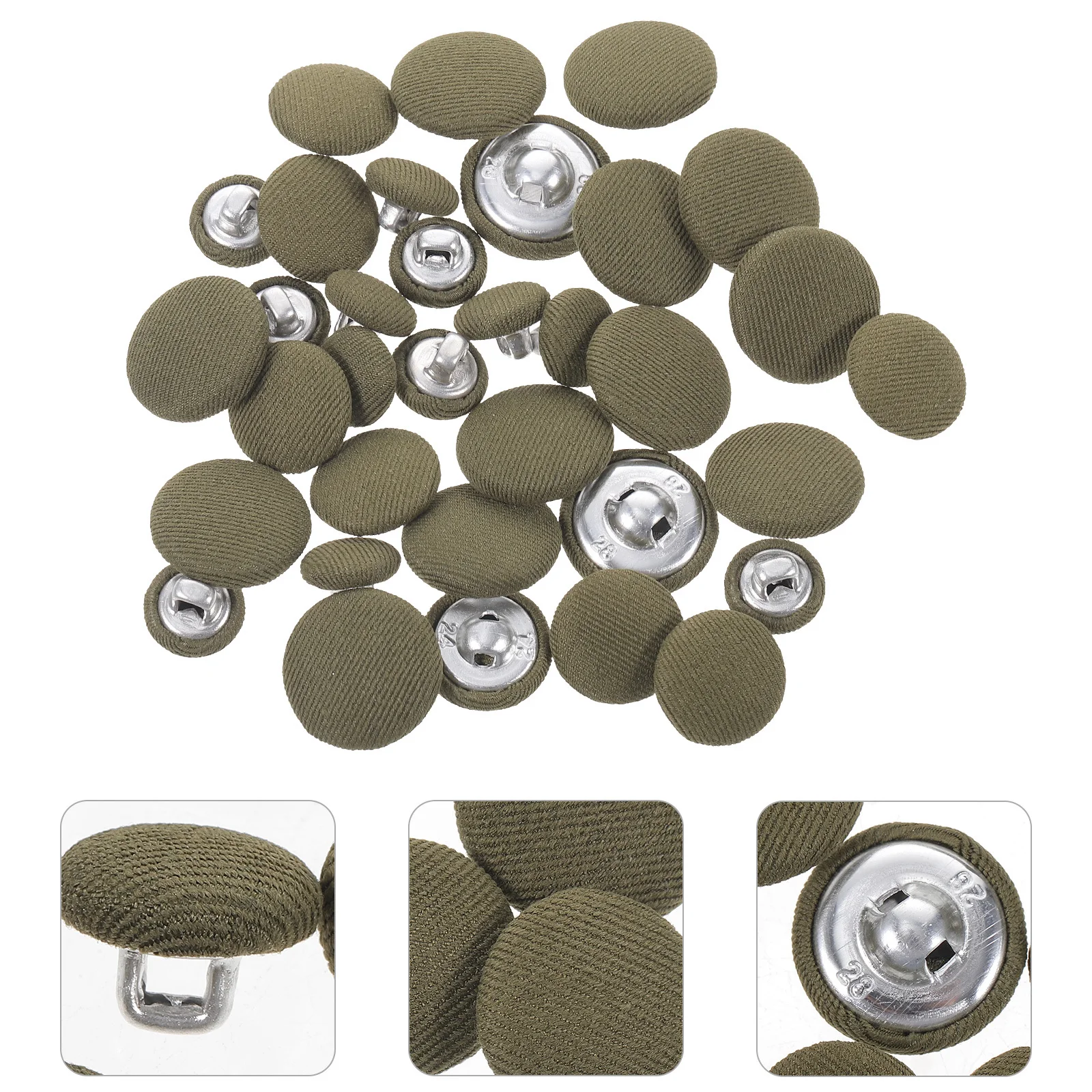 

60Pcs High-Grade Fabric Buttons Wear-Resistant Round Sewing Buttons for DIY Clothes Crafts Decorative Button Ornaments Set