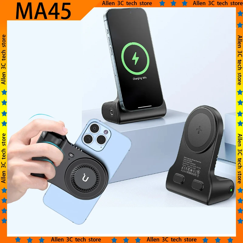 Ulanzi MA45 Magnetic Power Grip Bluetooth Shutter Smartphone Handle Grip Custom Selfie Vertical Horizontal Shooting For Iphone