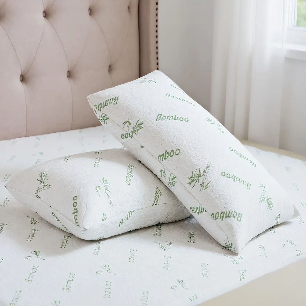 

Bamboo Fiber Pillow Cover Breathable Jacquard Design Protective Case for Latex Body Pillow Anti Oil Saliva Waterproof Soft