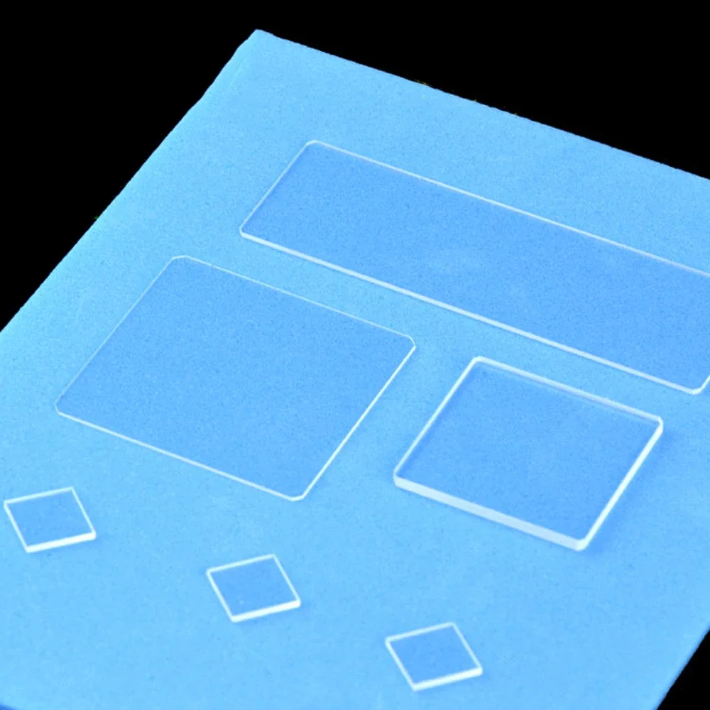 透明な水晶面,防高温,正方形および長方形,科学研究,0.1mm, 0.2mm, 0.5mm