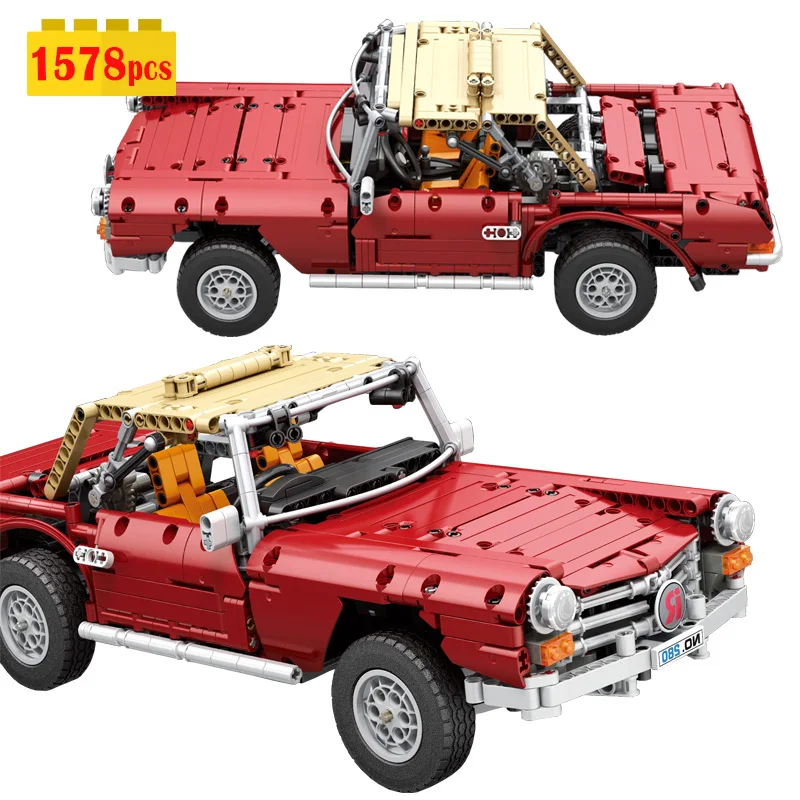 

City Classic Sedan Vintage 280SL Building Blocks Model MOC Technology Remote Control Sports Car Bricks Assembling Kids Toys Gift