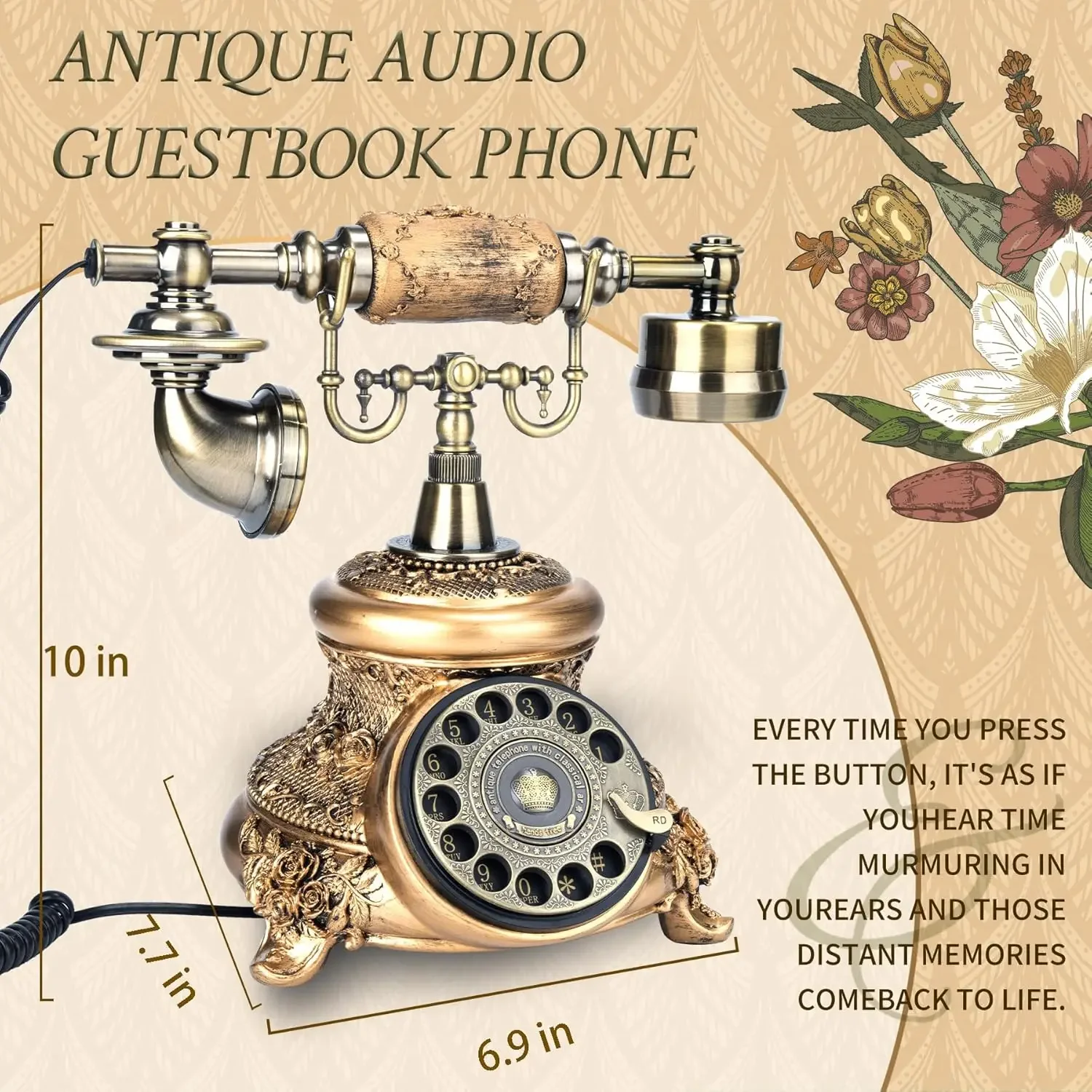 الكلاسيكية خمر الروتاري الحرفية الزفاف الزوار زهرة بيضاء العتيقة التذكارية نعمة الصوت الهاتف اعترافات حفلة عيد ميلاد استخدام