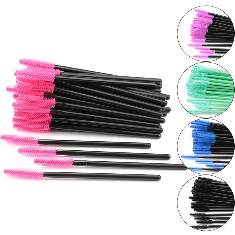 25/50PCS Wimperborstel Wegwerp Siliconen Gel Mascara Wands Applicator Spoolers Wimpers Extension Cosmetische Penselen Make-Up Tool