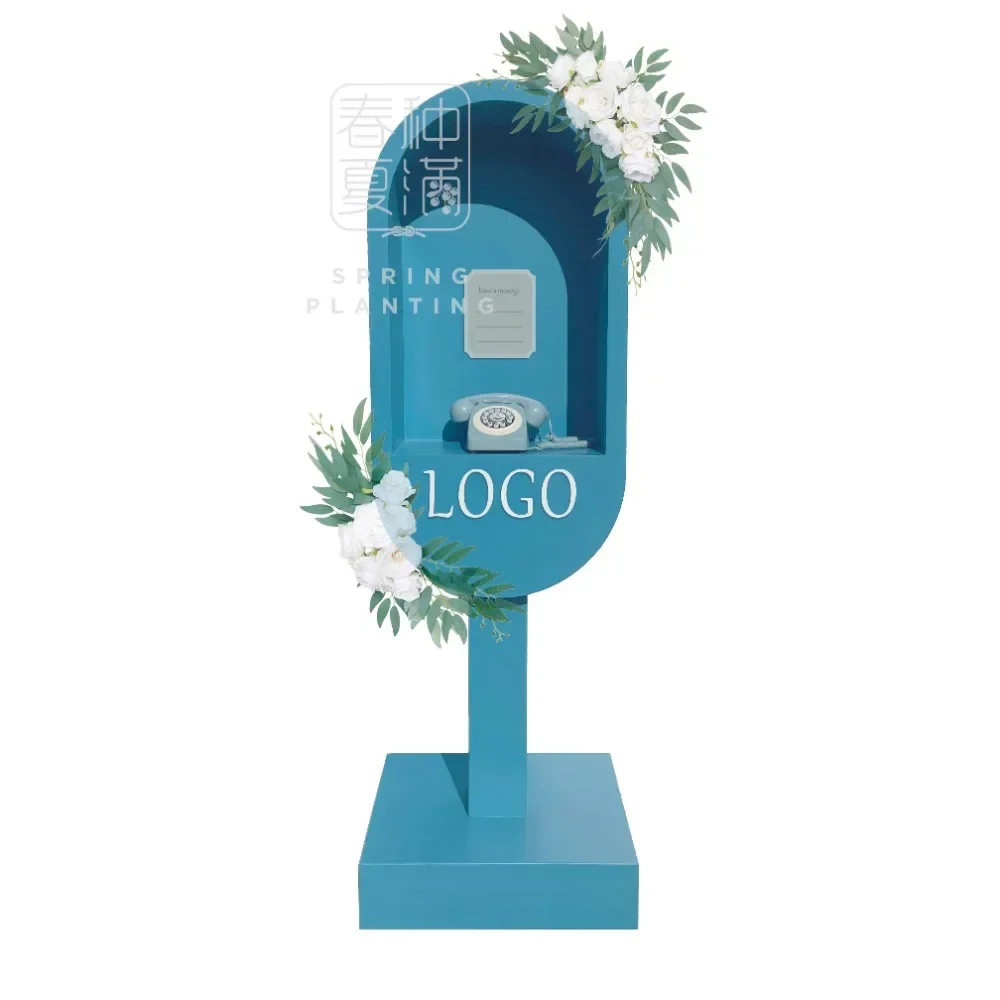2024 Floral Wedding Decoration Outdoor Party Decoration Phone Audio Guestbook Wedding Decoration 6