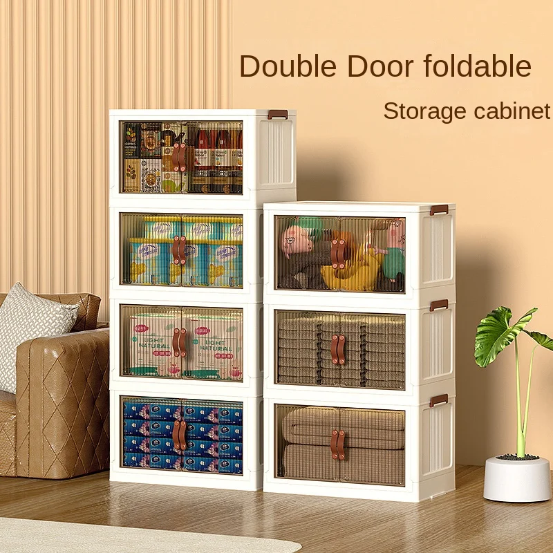 

Foldable Portable Storage Box with Casters, Stackable Storage Box, Clothes and Toys Storage Cabinet Drawer Furniture