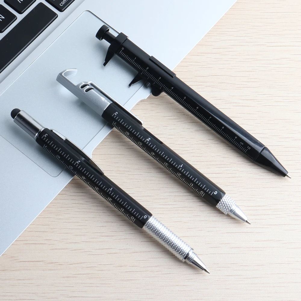 3 قطعة قلم حبر جاف متعدد الوظائف مع أداة يدوية حديثة قياس مسطرة فنية مفك براغي شاشة تعمل باللمس مستوى الكحول #1