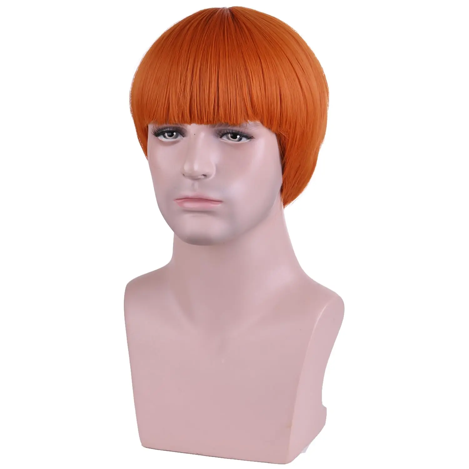 قصيرة الفطر قطع شعر مستعار للرجال 60s-80s شعر مستعار مسطح خمر فيلم حفلة الهالوين ناقلات زي شعر مستعار أنيمي