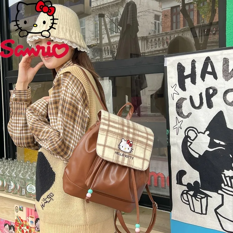 sanrio Hello Kitty Nuovo Mini Zaino Zaino con coulisse da donna di marca di lusso Zaino per ragazze di moda carino cartone animato di alta qualità