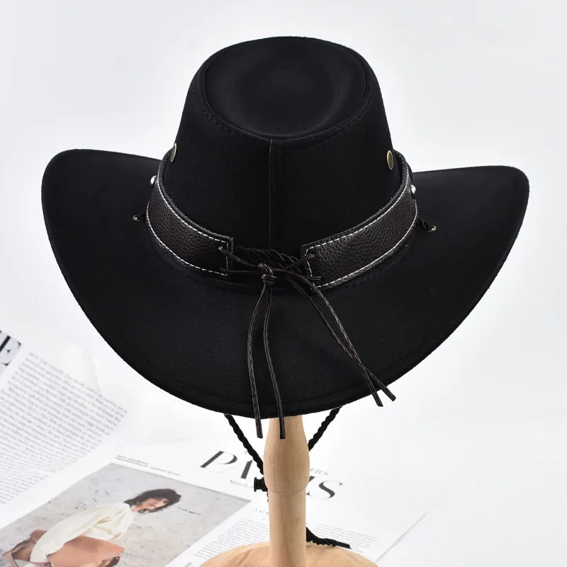Cowboyhut im westlichen Stil für Männer und Frauen, Vintage-Stil, Gentleman, Cowgirl, Jazz-Hut, Outdoor-Reise, Ritterhüte – Detail 5