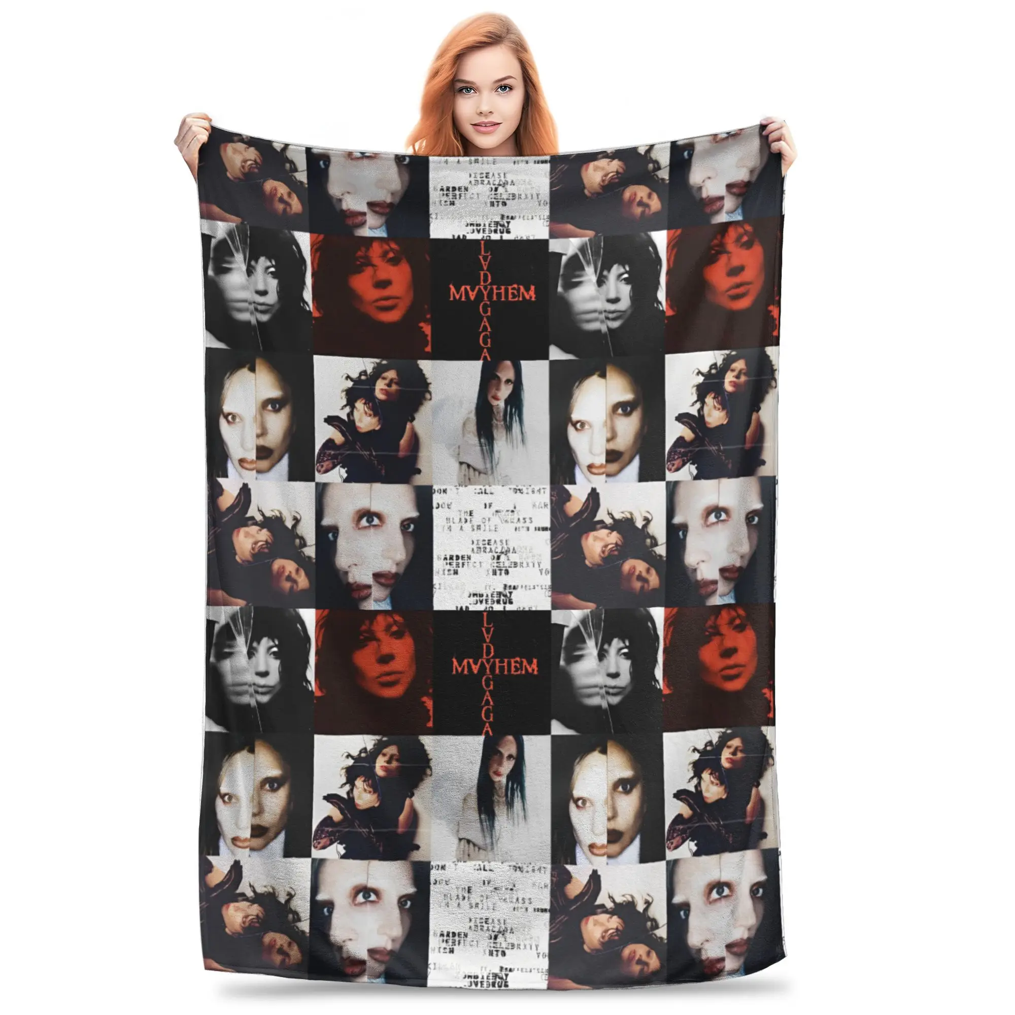 

Lady Gaga Mayhem New Album Music Flannel Throw Blankets Blankets for Bedding Travel Ultra-Soft Quilt