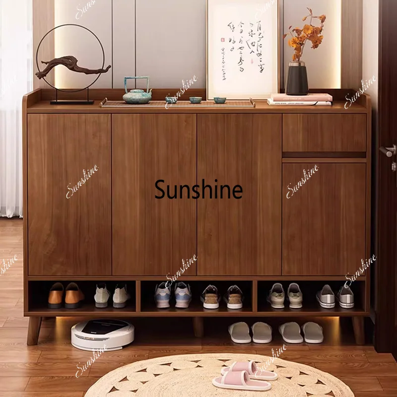 Solid Wood Interior Shoe Cabinets Nordic Living Room Vintage Storage Shoe Cabinets American Shelf Szafki Do Salonu Furniture