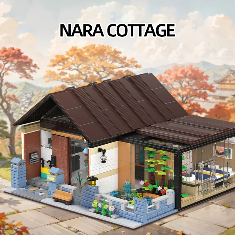 Japanese cottage building blocks Building toys Architectural creative home decor Party table decor Christmas holiday gift