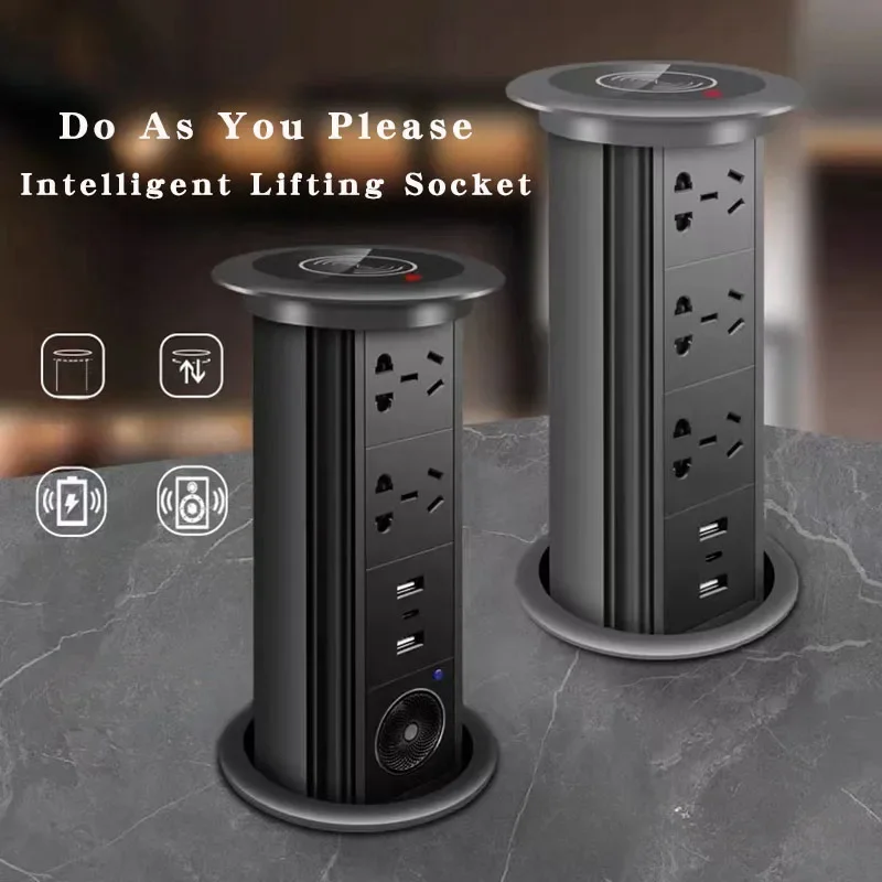 

Intelligent Lifting Socket Embedded Platform Wireless Charging Intelligent Socket EU UK US Universal Standard Retractable Socket