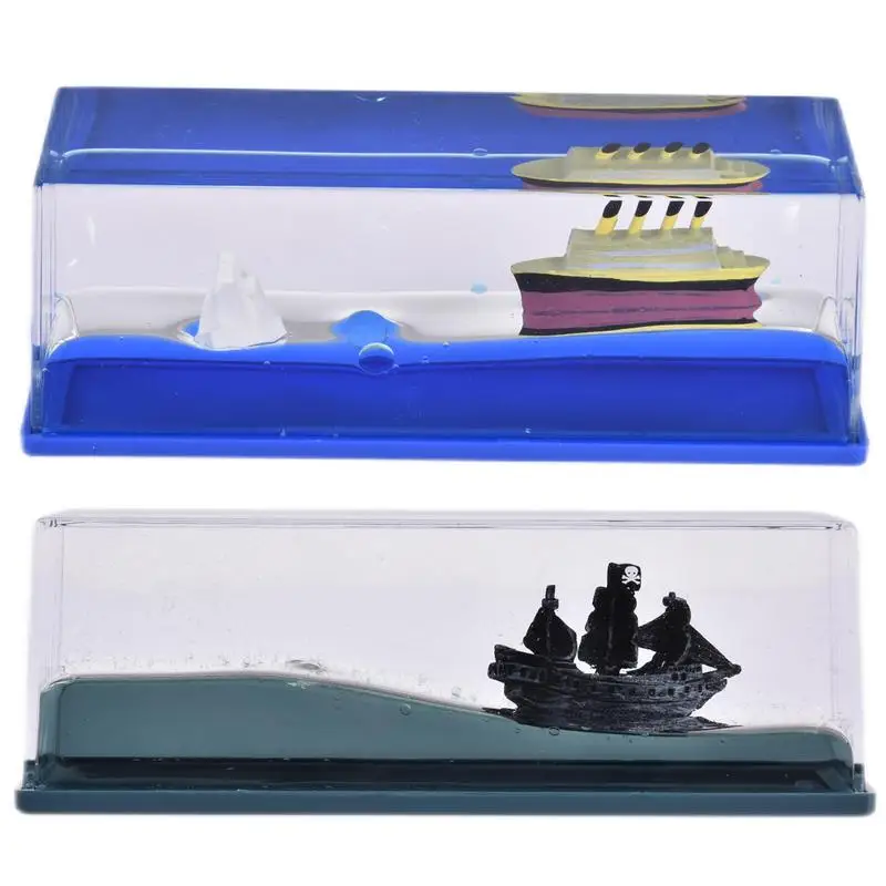 Home Cruise Ship Fluid Drift Bottle Household Decoration Desk Fluid Drift Bottle Car Creative Display Cases Toy Gifts For Tables