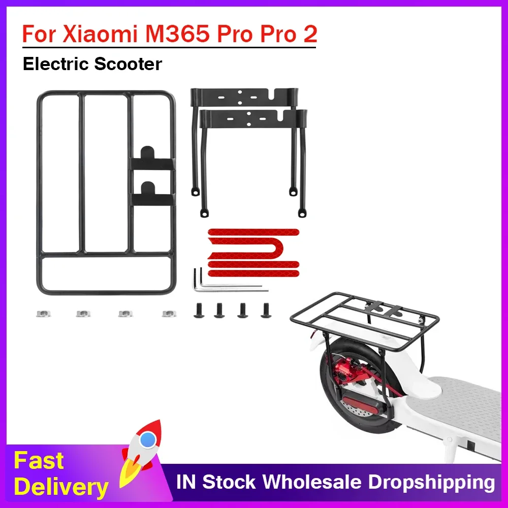 

Для Xiaomi M365 Pro Pro 2 1S MI3 задняя рама-органайзер для электрического скутера, складная задняя грузовая стойка из утолщенной стали с винтами, инструмент