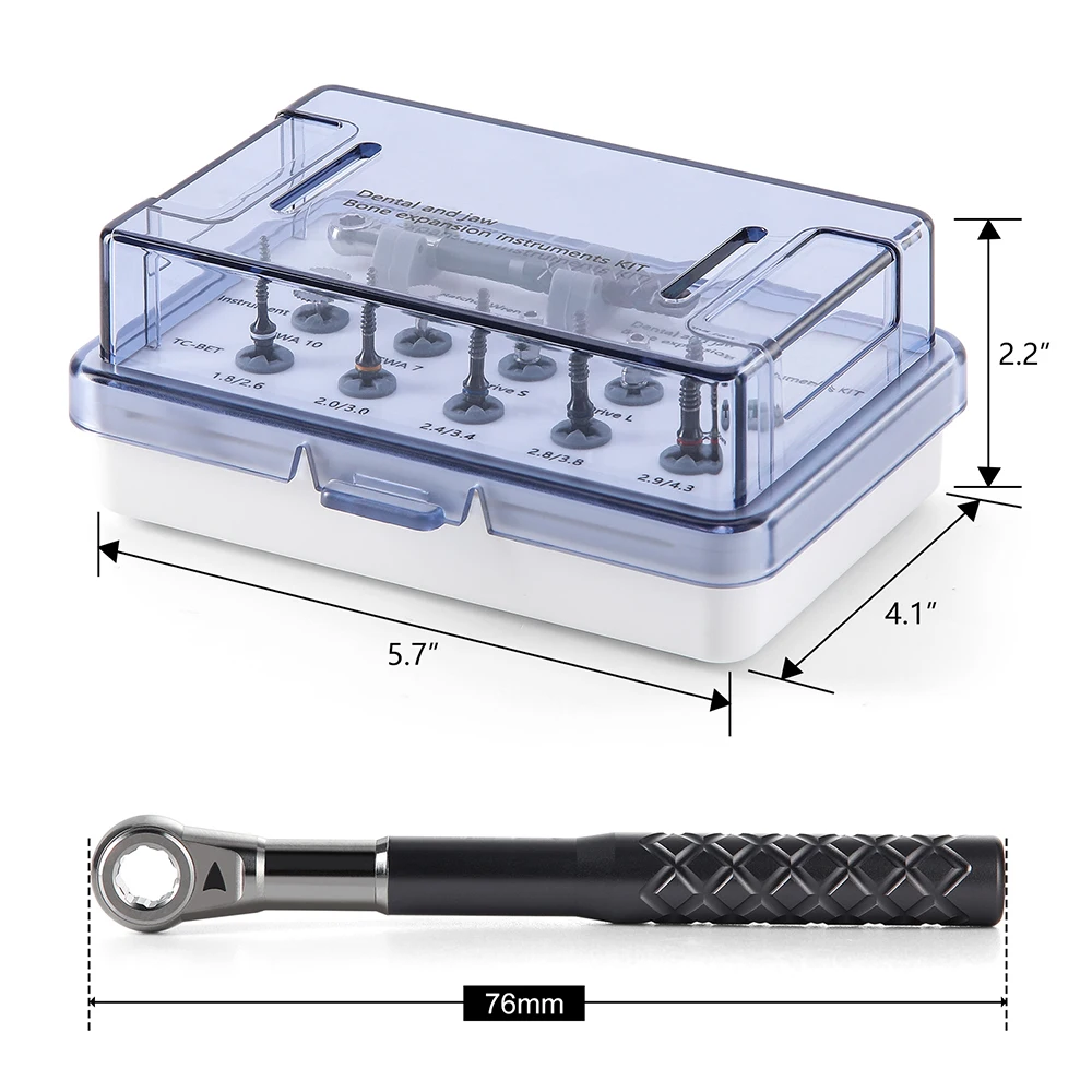 AZDENT Dental- und Kieferknochen-Erweiterungsset, chirurgisches Implantat-Bohrinstrumenten-Set, Ratschenschlüssel, Treiber, Betten, Implantationswerkzeuge – Detail 1