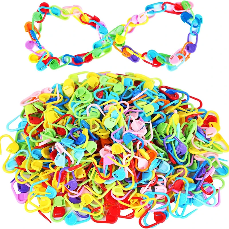 100/50Pcs Colorful Knitting Markers Crochet Clips Plastic Safety Pins For DIY Sewing Craft Stitch Counter Needle Clips