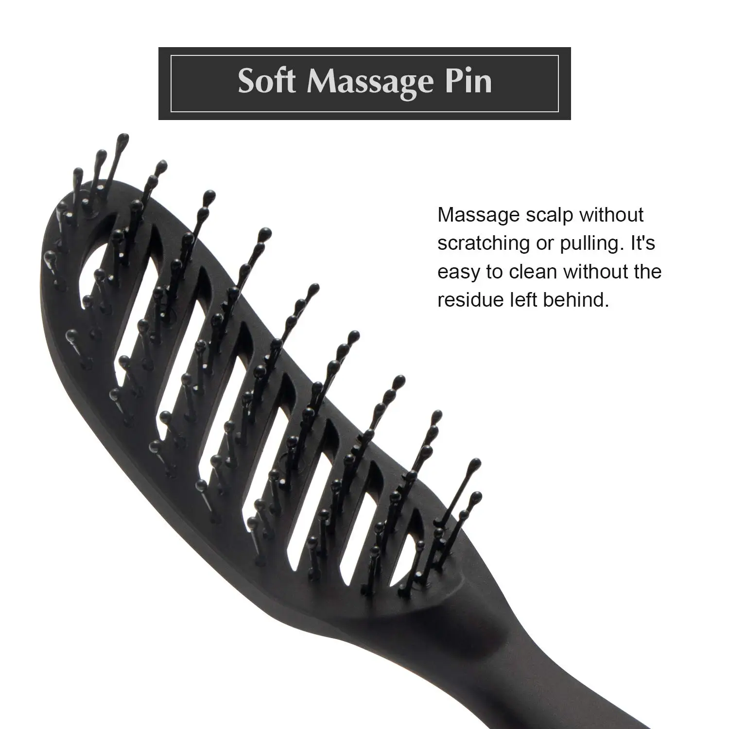 Curved Vent Hair Brush for Blow Drying, Styling and Solon, Detangling Hair Brush for Short Thick Tangles Hair, Black