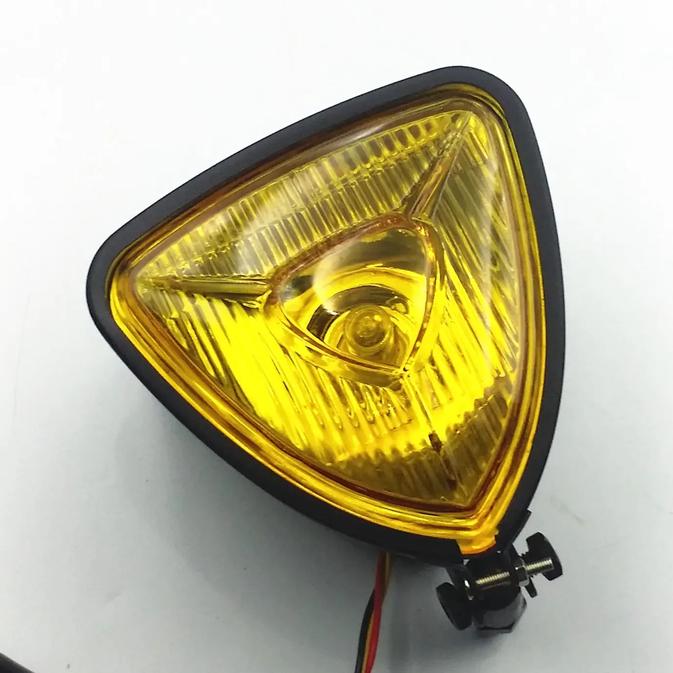 Motorcycle Amber Triangle Headlight For Harley Honda Kawasaki Suzuki Yamaha Triumph Victory