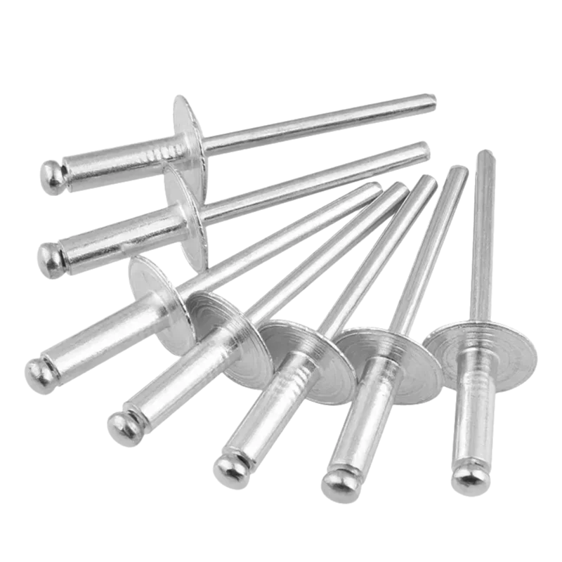 100/20pcs Large Flange Aluminum Blind Rivet Assortment Kit Pop Rivets Open End Decorating Fastener Duct Boat Rivet Home Hardware