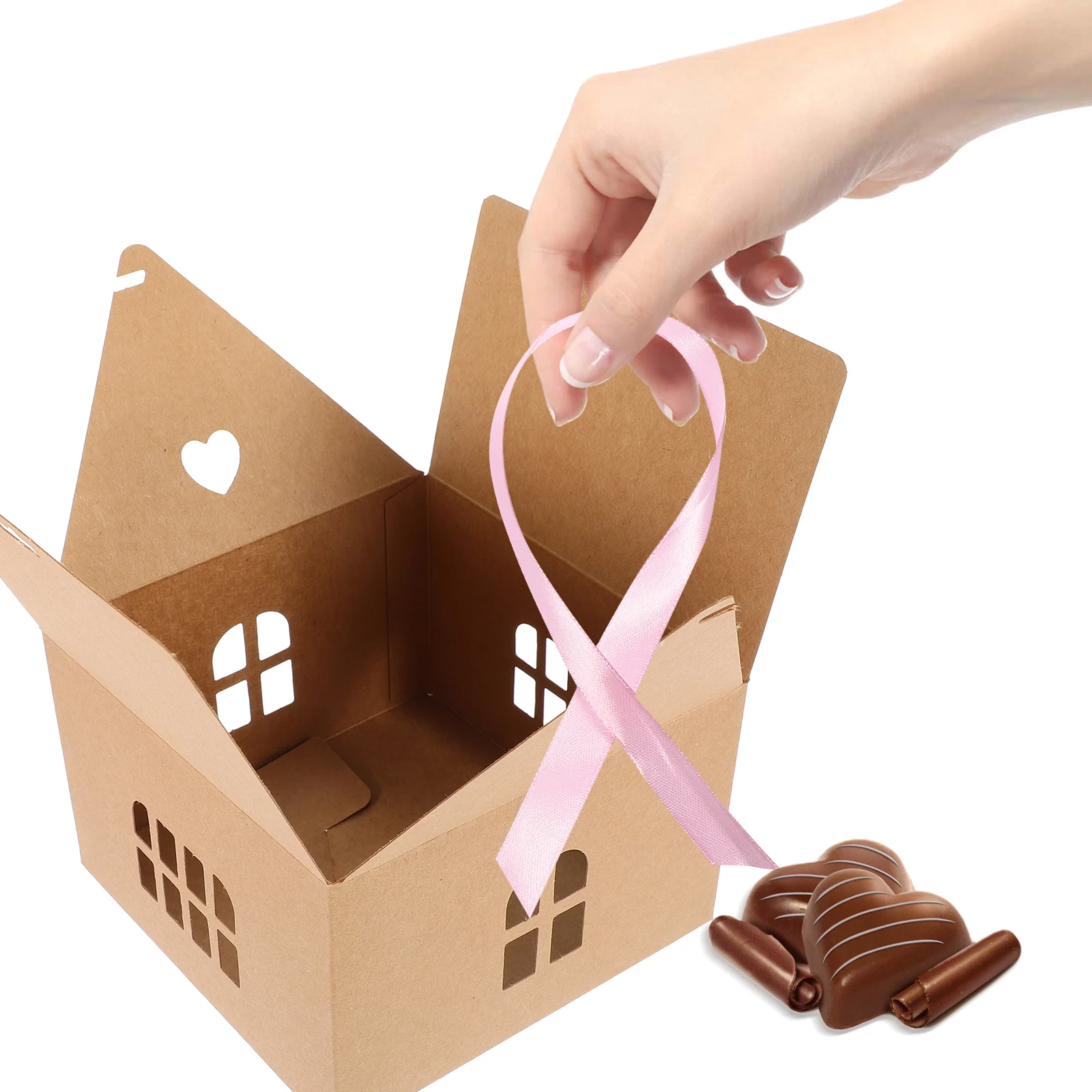 

12Pcs Paper Candy Boxes Hollow Design Treats Container for Christmas Anniversary Bridal Shower Party Favors Packaging