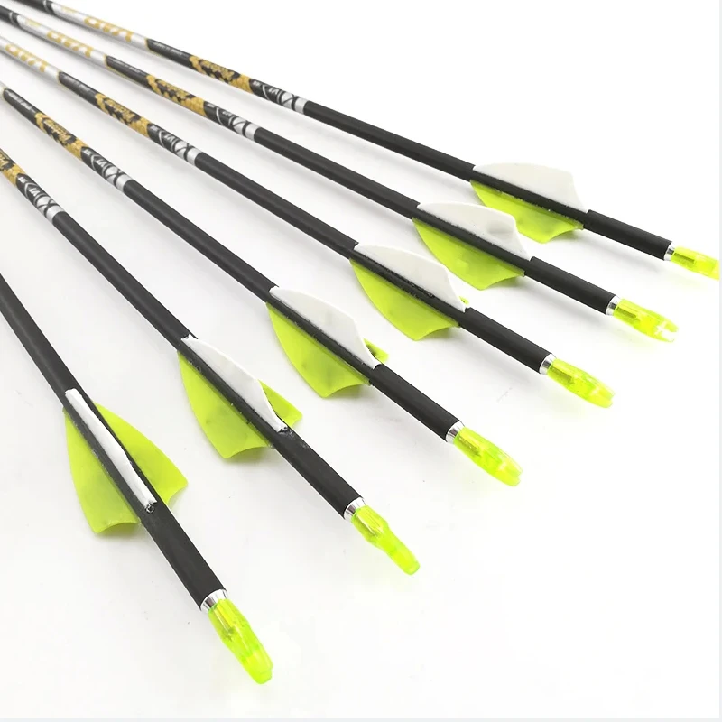 

Carbon Arrows for Archery, Longbow and Arrows, Plastic Vanes Recurve Bow, Hunting and Shooting, 350-900 Spine, 30.5in, , 6/12PCs