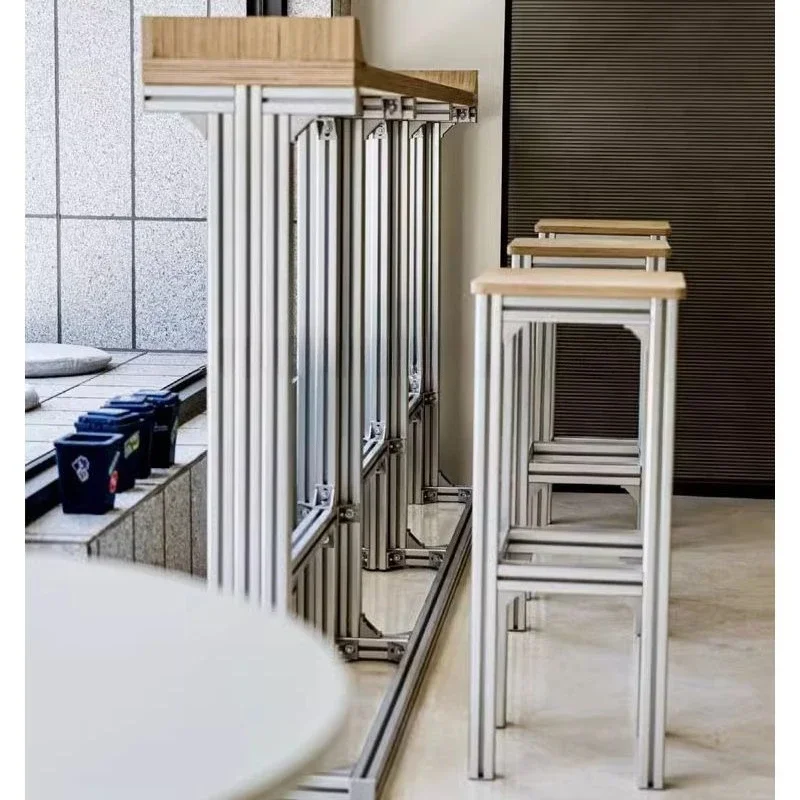 Bar table and chair combination, ocean plate aluminum profile long table