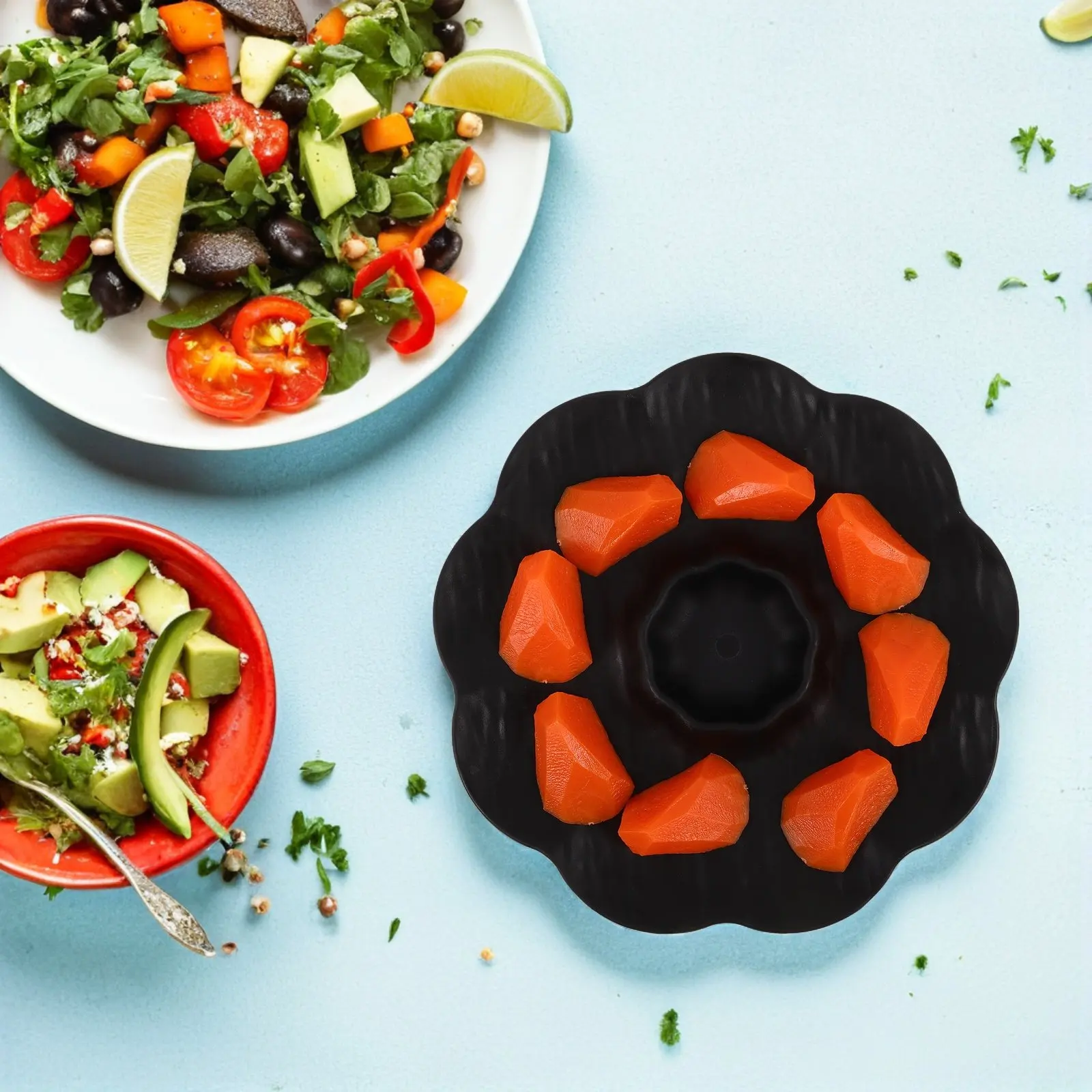 3Pcs Multifunctional Serving Dish Divided Dumpling Sushi Plate Vinegar Sauce Tray Snack Appetizer Japanese Serving Dishes