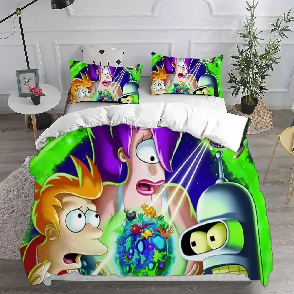 3D Cartoon Futuramas Bender Bedding Set Boys Girls Twin Queen Size Duvet Cover Pillowcase Bed Kids Adult Fashion Home Textiles