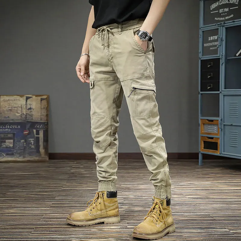 

Street Fashion Men Jeans Loose Fit Wide Leg Big Pocket Casual Cargo Pants Hombre Zipper Bottom Designer Hip Hop Joggers Men