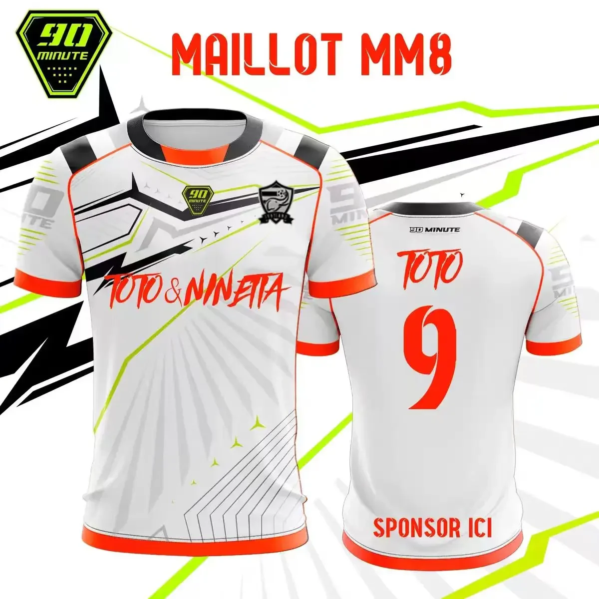 90 Minute Series MM9 JUL Football Shirt for Men, Summer Outdoor Sport Quick-Drying Jersey, Fitness Training T-shirt image 5
