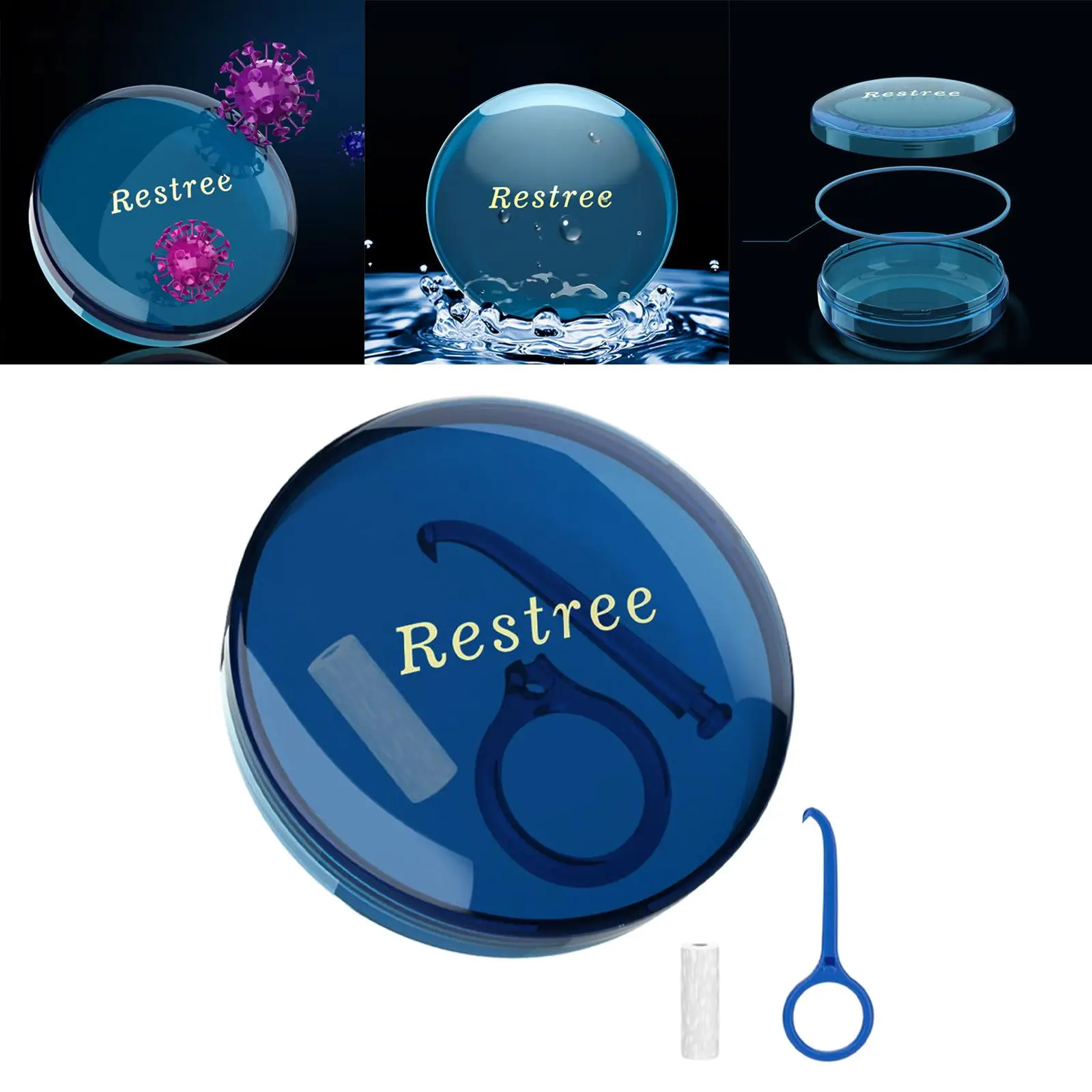 Portable Retainer Case Denture High-Gloss Mirror Technology Storage Box