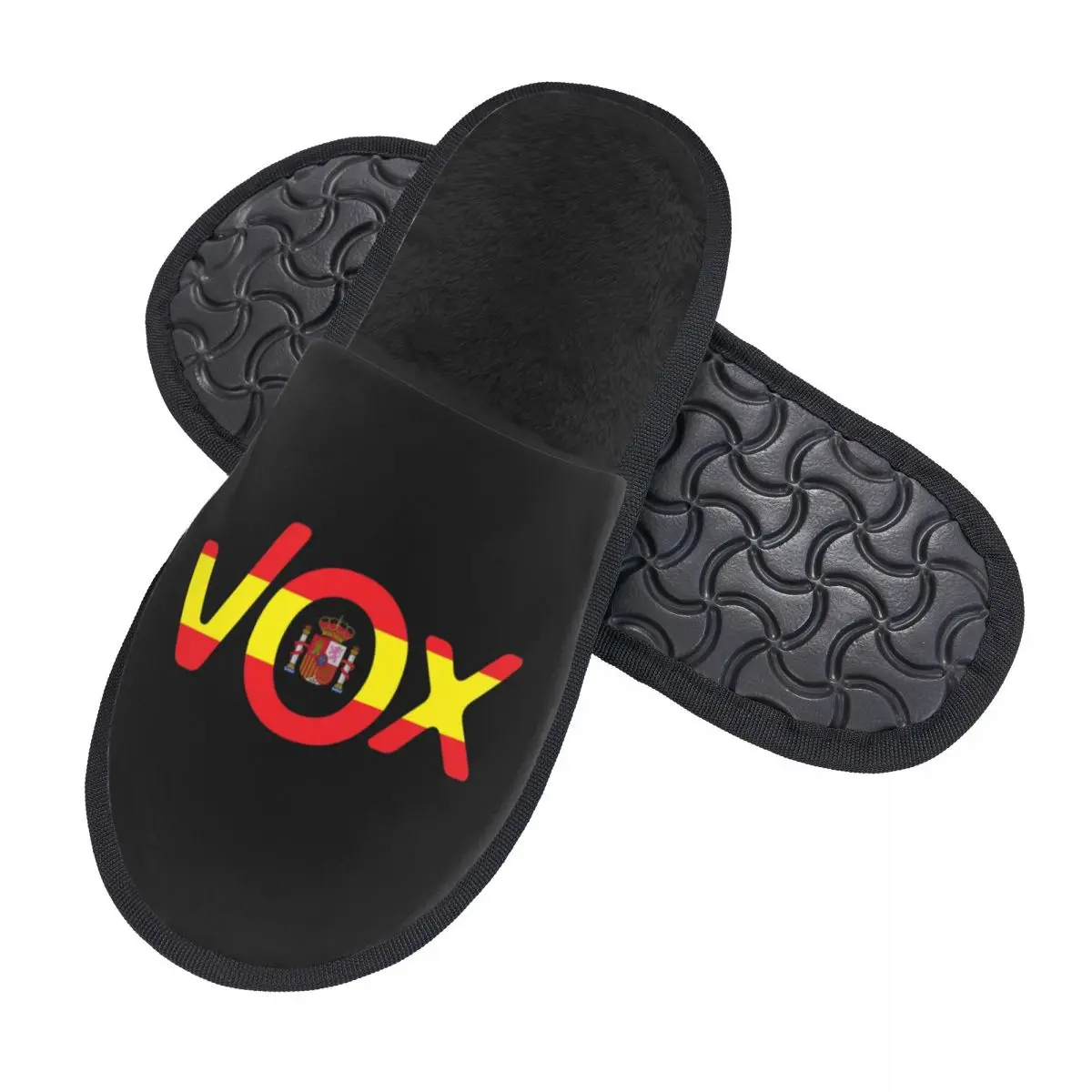 Custom Spanish National Emblem Vox Memory Foam Slippers Women Cozy Warm Spain Flag House Slippers