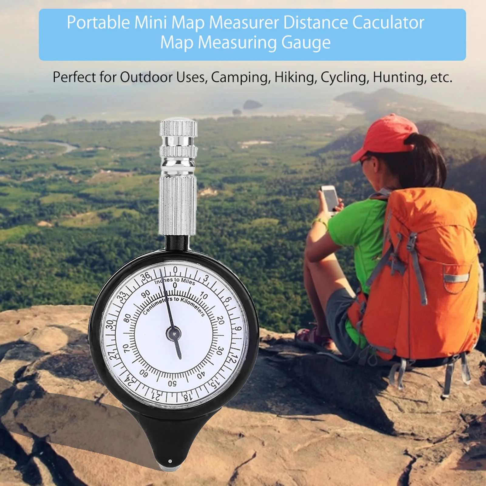 Map Measuring Finder Outdoor Map Measurer Mini Outdoor Map Measurer Distance Caculator Mapping Tool Metal Wheel Map Measurer