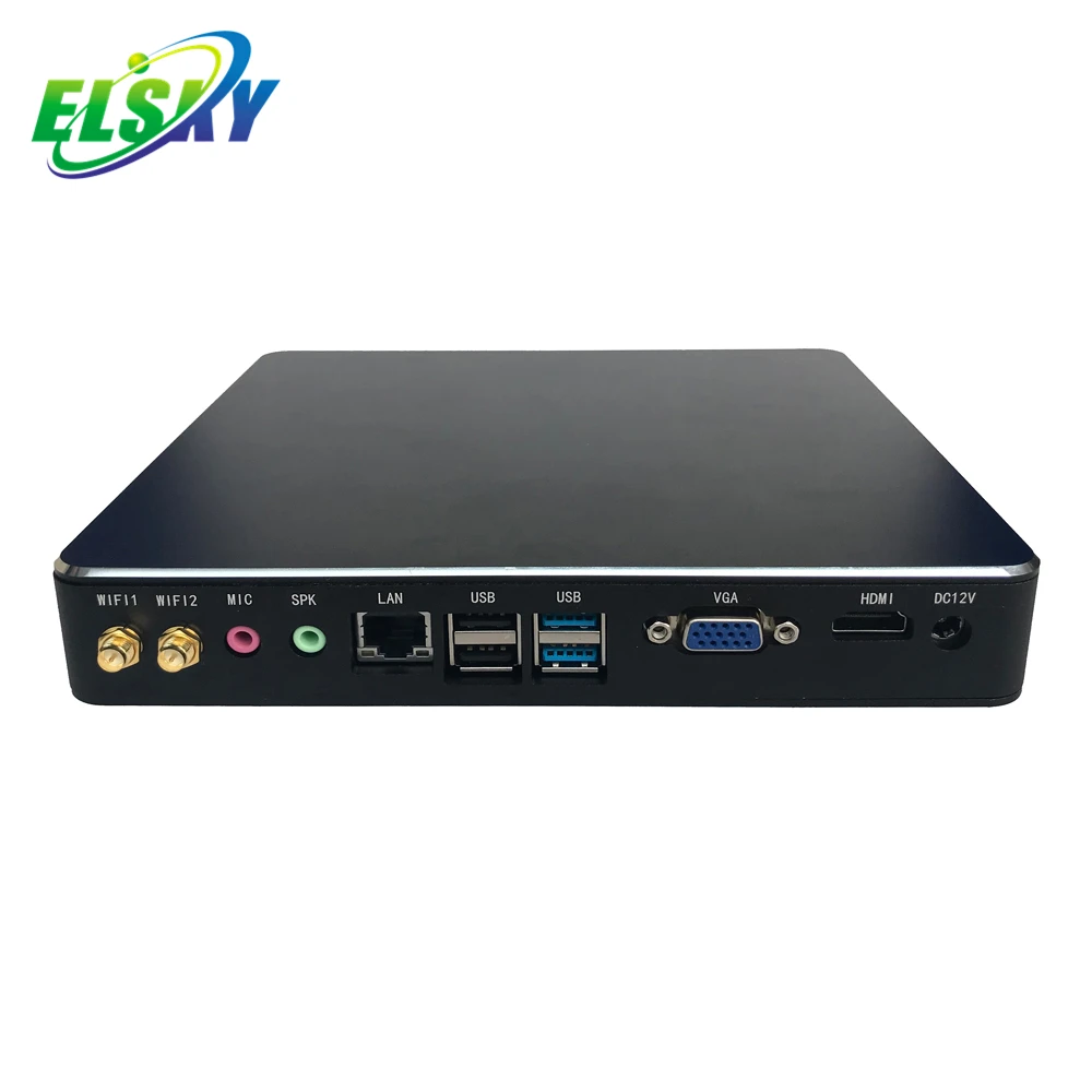 ELSKY Mini Pc with Rs232 I3HGP- 3217U Optional DDR3 2.0GHz DC12V I3 Mini Pc with 4 USB HD-MI VGA 1COM/RS232 Linux