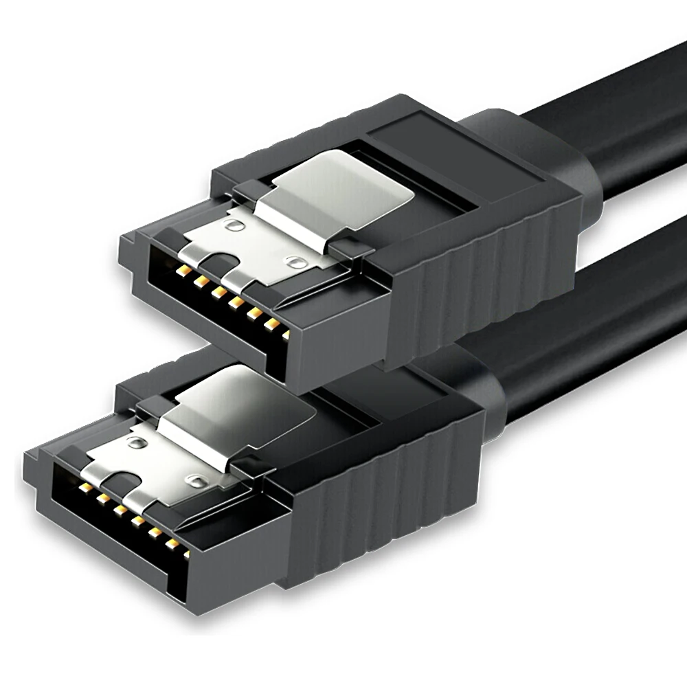 JEYI-Cable SATA III de 6Gbps, Cable de datos de curva recta, HDD, SDD, con pestillo de bloqueo para SATA, HDD, SSD, CD Driver, escritor de CD, 40CM