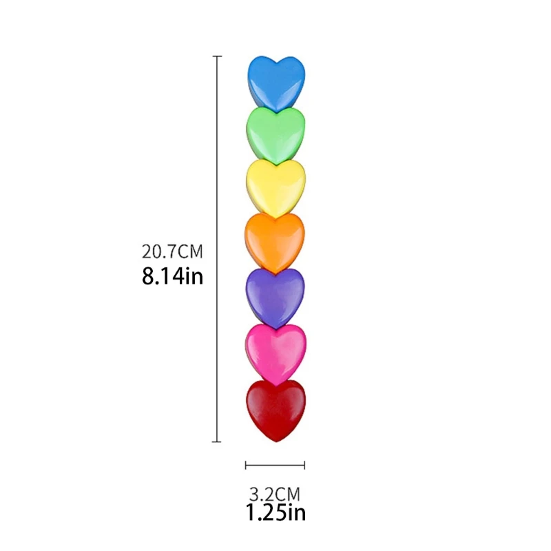 7 Stks/pak Mini Markeerstiften Hart-Vorm Coloring Markers Pocket Marker Pen Stapelbaar Verwijderbare Verjaardagscadeau Set Voor Kid