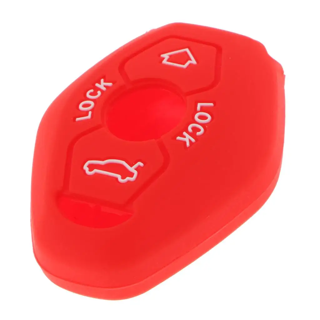 Silicone Car Key Cover Case for BMW Z3 Z4 X3 X5 3 Button Smart Key Fob Red