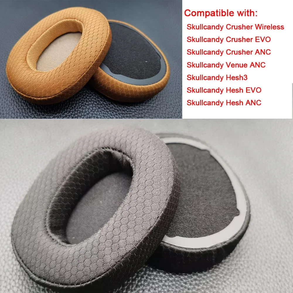 Fabric EarPads for Skullcandy Hesh 3/ANC/Evo & Crusher Wireless/ANC/Evo &Venue ANC Headphone Replacement Ear pads Cushion Cover