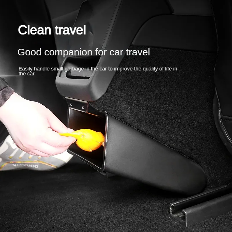 For Tesla Model 3 Highland 2024 Rear Seat Trash Can Backseat Magnetic Suction Storage Box Garbage Bin New Model3+ Accessories