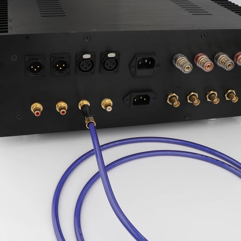 Preffair 75 Ohm HiFi verzilverde coaxiale audiokabel - RCA naar RCA digitale coaxiale kabel voor DAC, CD-spelers en HiFi-systemen