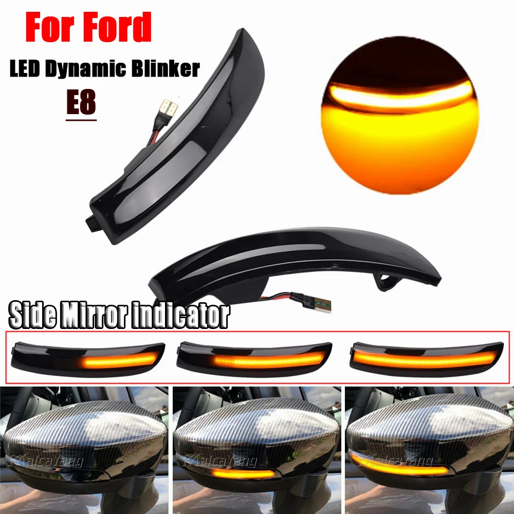 For Ford Kuga Escape C520 EcoSport 13-18 Focus 3 MK3 SE ST RS US C-Max S-Max LED Dynamic Side Mirror Indicator Blinker Light