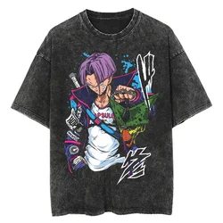 Dragon Ball Hip Hop Oversized Washed Anime T-shirts Men Black Vintage Tees Men's Fashion Loose T Shirt Man Women Casual Tshirt