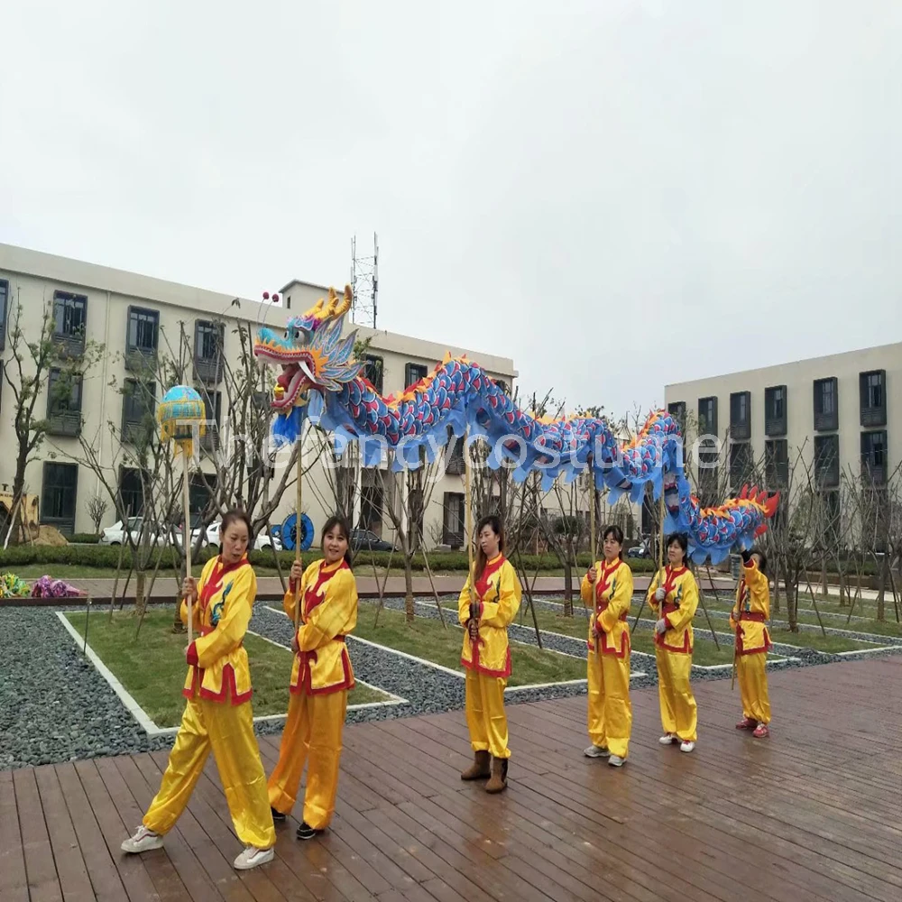 7meters DRAGON DANCE  Costume CHINESE Spring Day Party Decoration National Culture Silk Folk Festival Celebration Stage Props