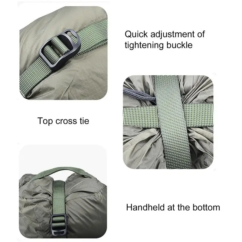 Waterproof Compression Stuff Sack Outdoor Camping Sleeping Bag Storage Bag 38*18cm Drawstring Design Nylon Compression Bag