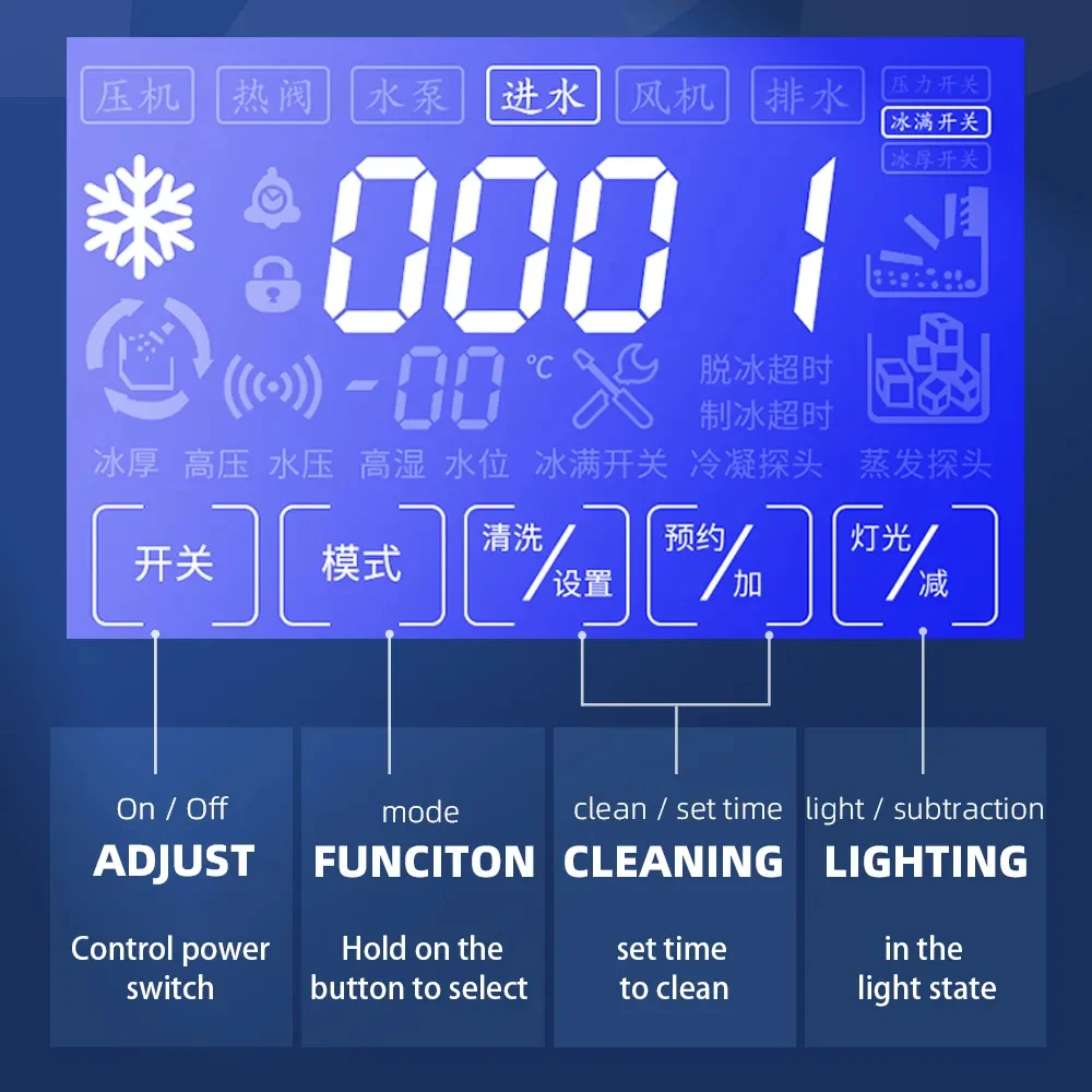 Máquina de fazer gelo comercial automática em forma de lua para venda