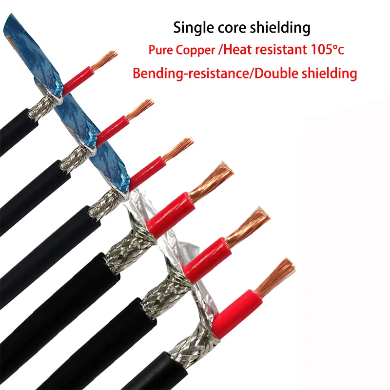 

Single Core Shielded Cable 0.5mm2/0.75mm2-16mm2 Heat Resistant 105℃ TEVP 20/18/17/15/13/11/9/7/5AWG Oil Resistant, Signal Wire